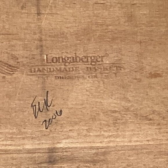 Longaberger Handwoven Basket 2006 Signed Honey Wood Farmhouse Decor Rare Weaved - Picture 4 of 6
